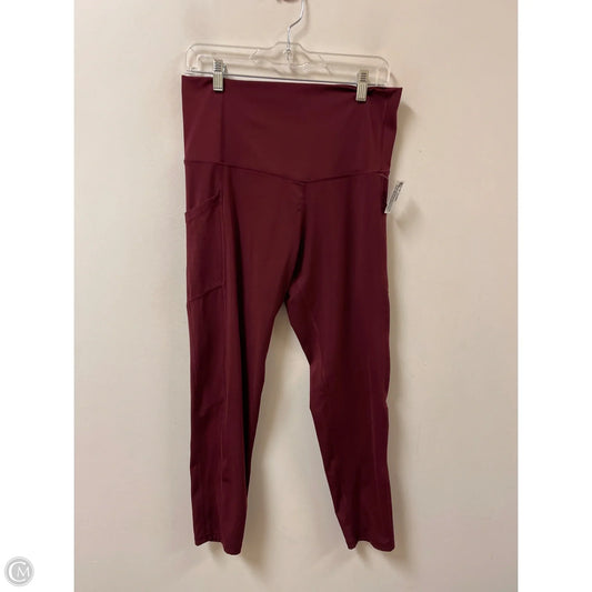 Athletic Leggings By Champion In Red, Size: Xl