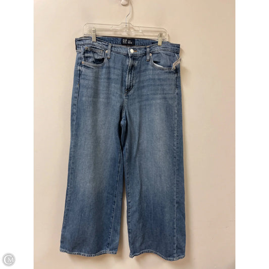 Jeans Wide Leg By Gap In Blue Denim, Size: 14