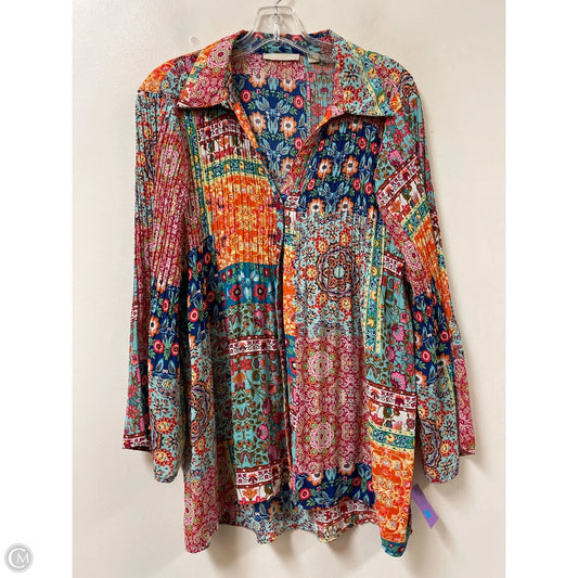 Tunic Long Sleeve By Sunny Leigh In Multi-colored, Size: Xl