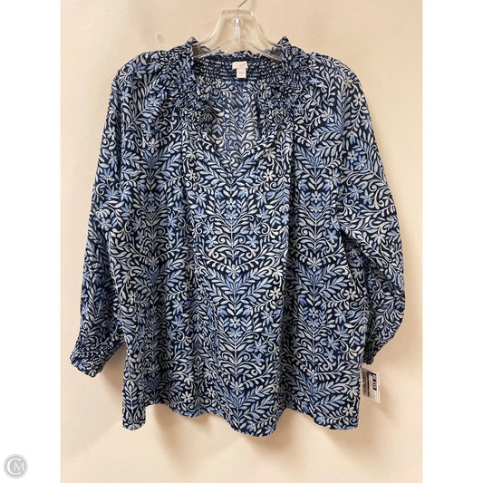Top Long Sleeve By J. Jill In Blue, Size: L