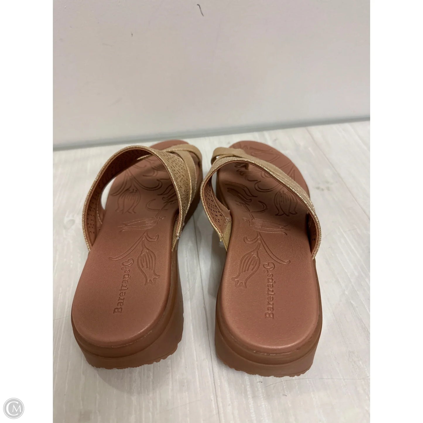 Sandals Heels Platform By Bare Traps In Gold, Size: 7.5