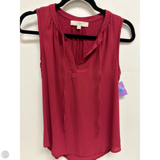 Top Sleeveless By Loft In Red, Size: Xs