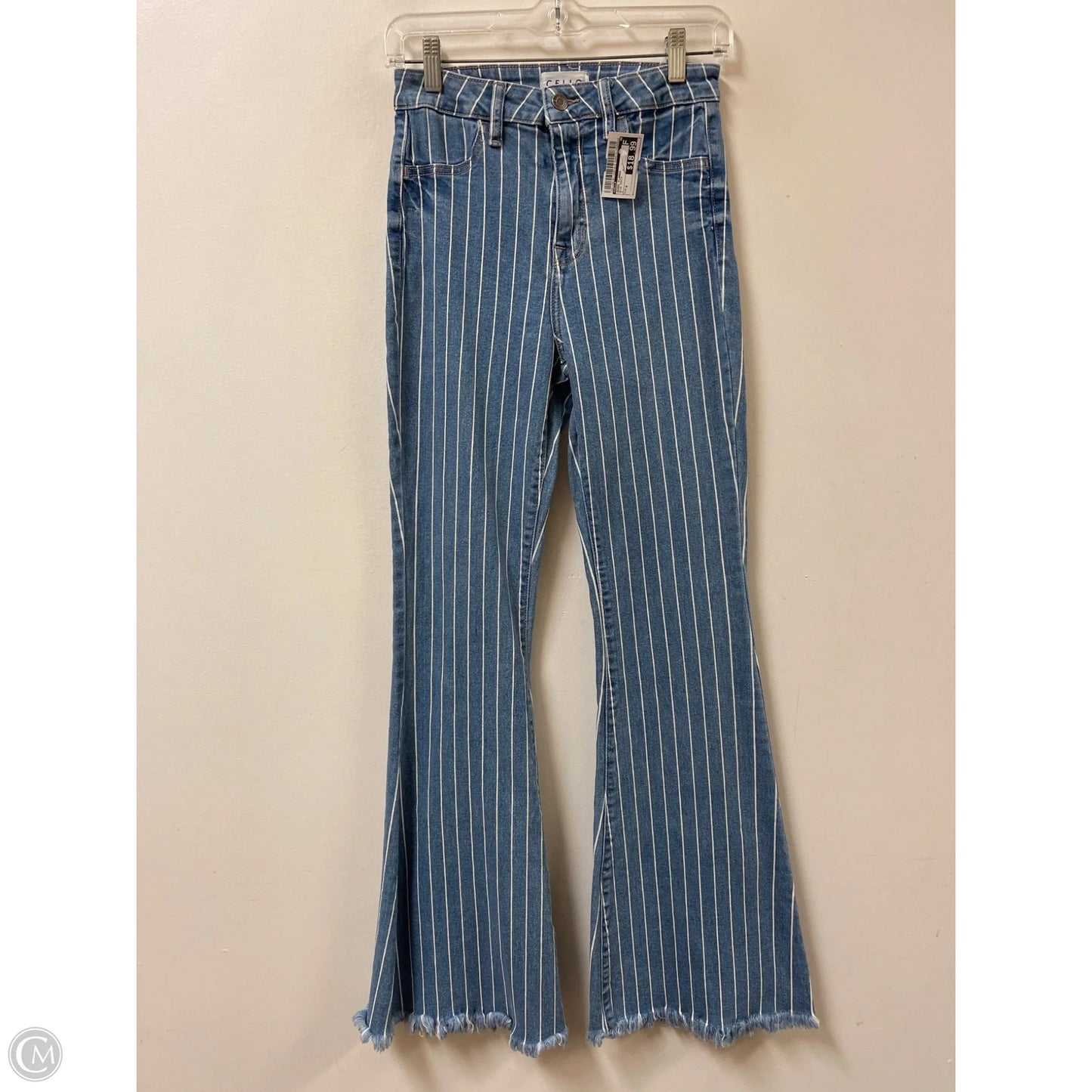 Jeans Flared By Cello In Blue Denim, Size: 4