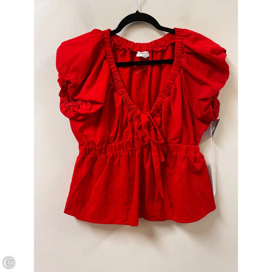 Top Short Sleeve By Sienna Sky In Red, Size: L