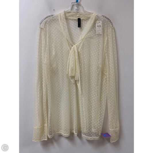 Top Long Sleeve By Lane Bryant In Cream, Size: 2x