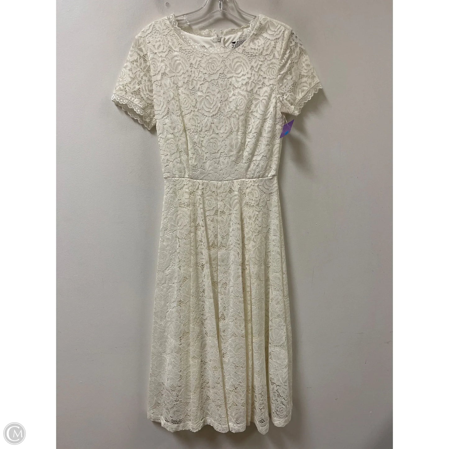 Dress Party Midi By Clothes Mentor In Cream, Size: S