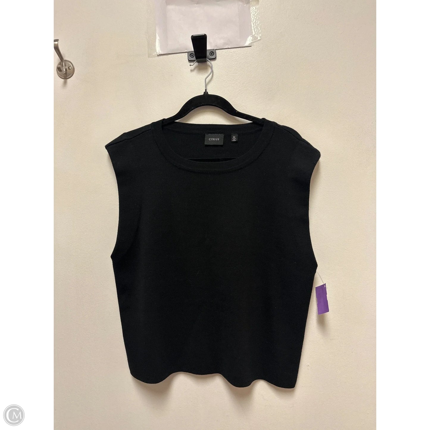 Sweater Short Sleeve By Cyrus In Black, Size: M