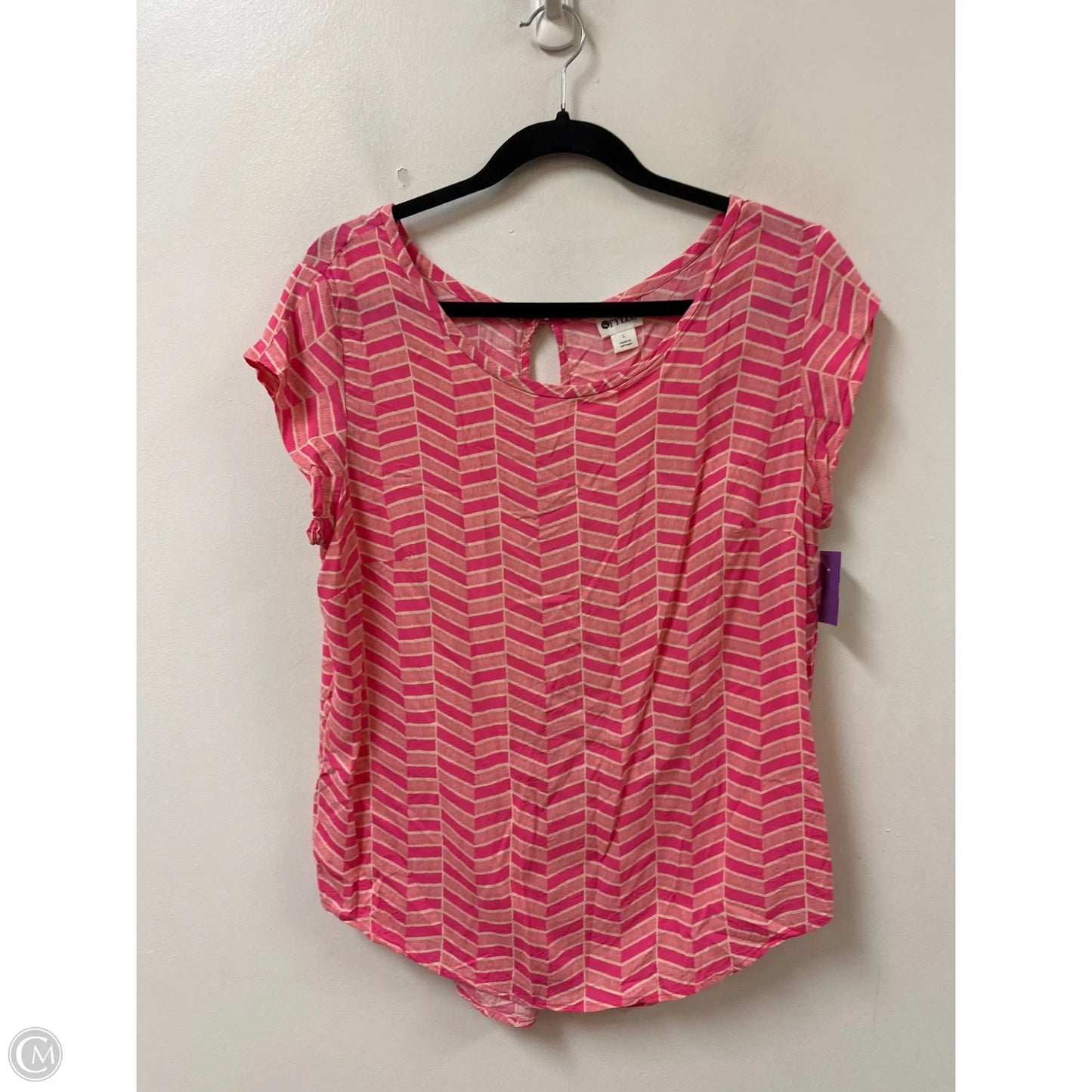 Top Sleeveless By Stylus In Pink, Size: L