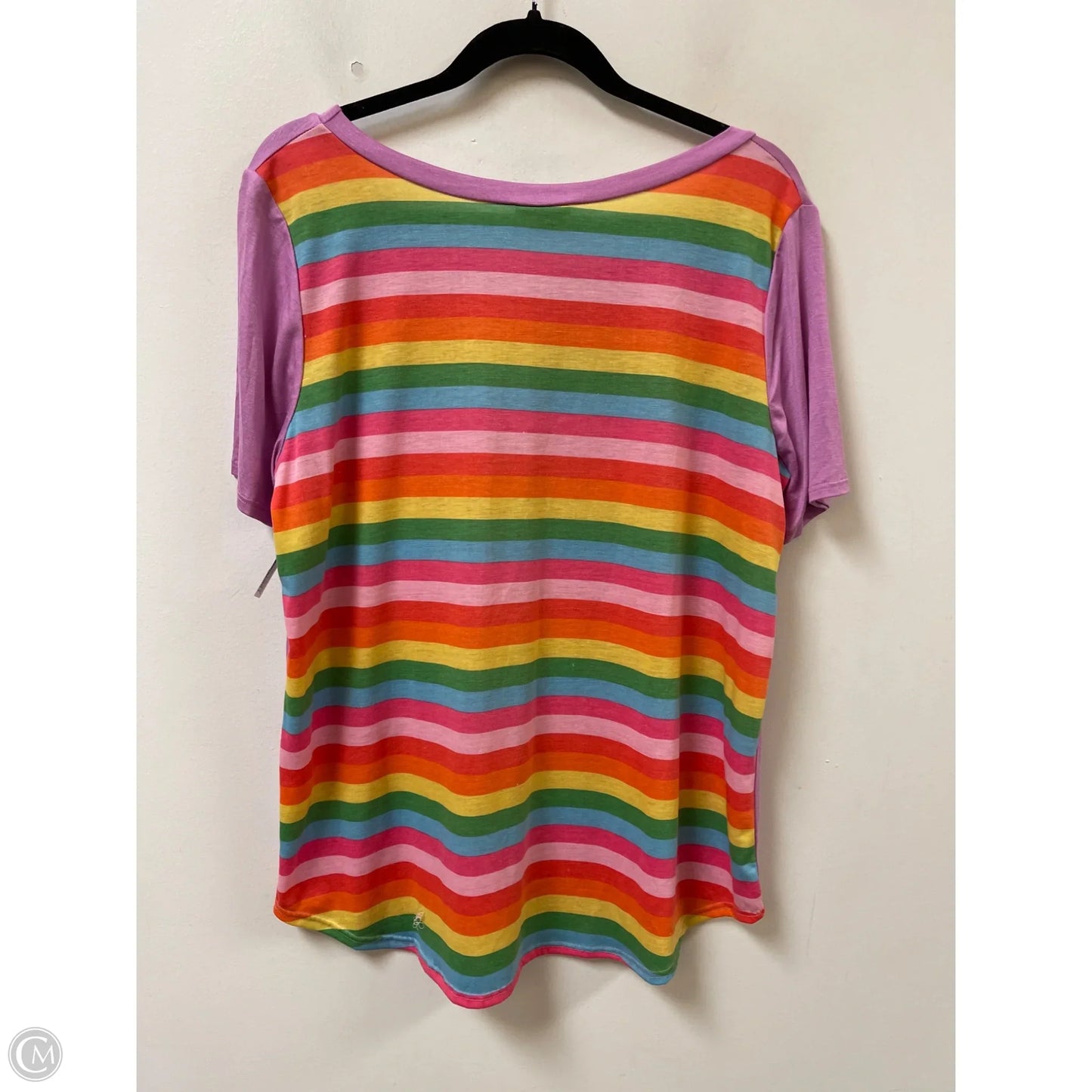 Top Short Sleeve Basic By Bibi In Purple, Size: L