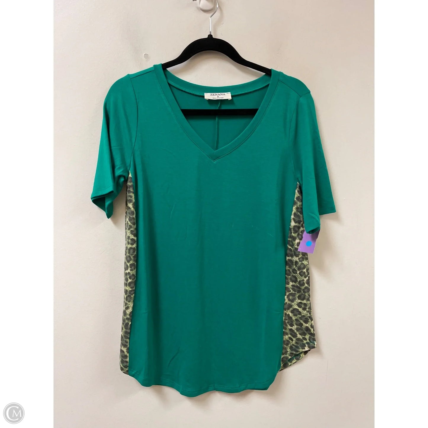 Top Short Sleeve By Zenana In Green, Size: S