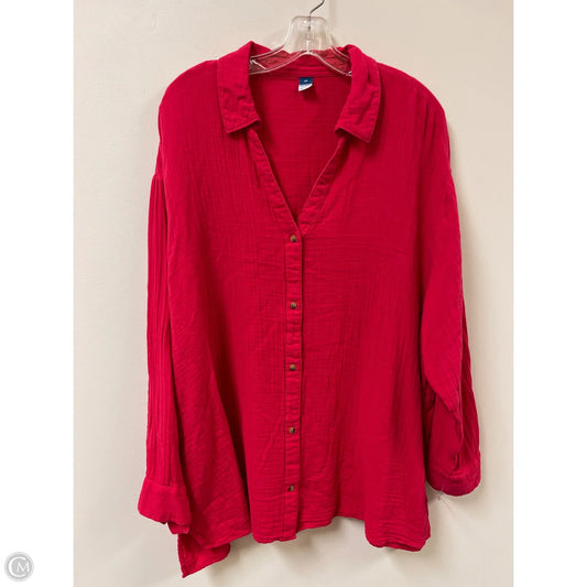 Top Long Sleeve By Old Navy In Red, Size: 2x
