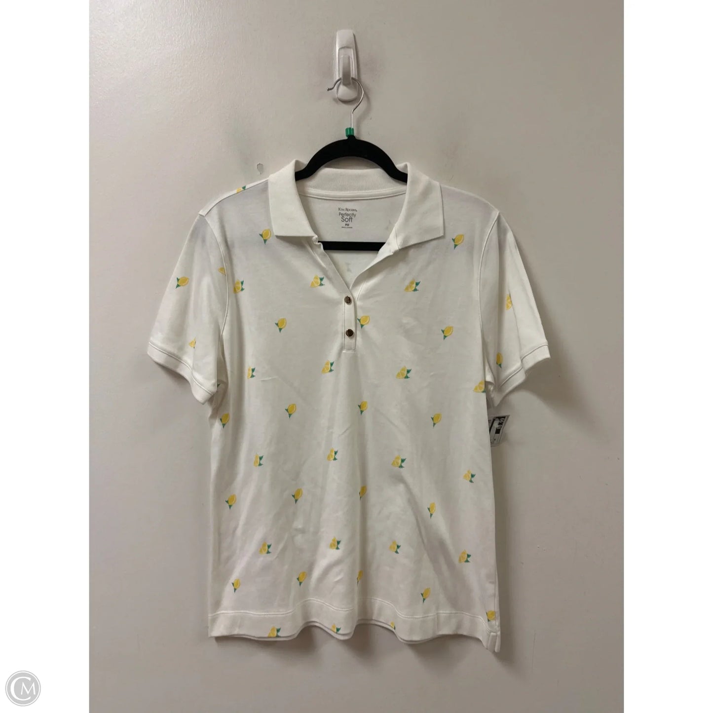 Top Short Sleeve By Kim Rogers In White, Size: Mp