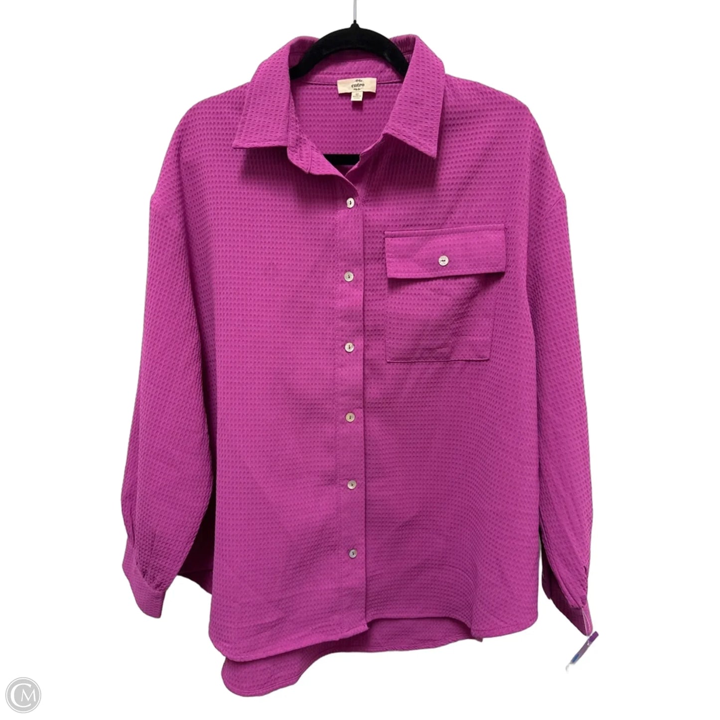 Blouse Long Sleeve By Entro In Purple, Size: M