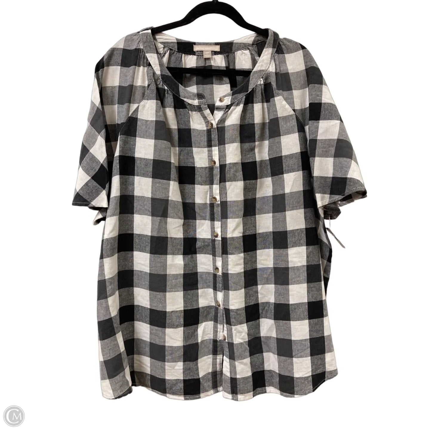 Top Short Sleeve By Woman Within In Black, Size: 4x