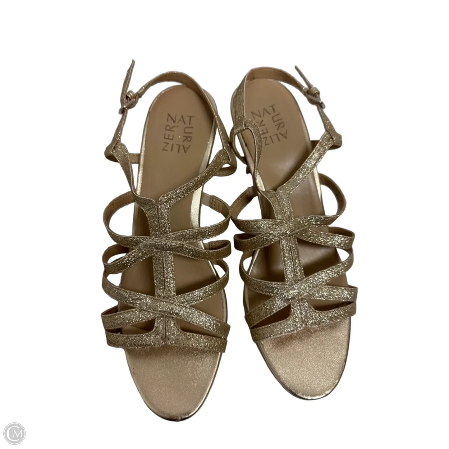 Sandals Heels Stiletto By Naturalizer In Gold, Size: 9.5