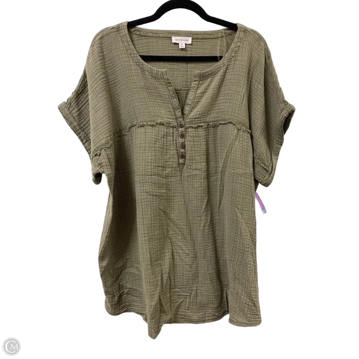 Top Short Sleeve By West Bound In Green, Size: Xl