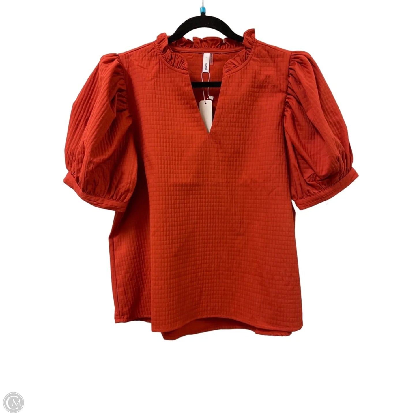 Blouse Short Sleeve By Glam In Orange, Size: L