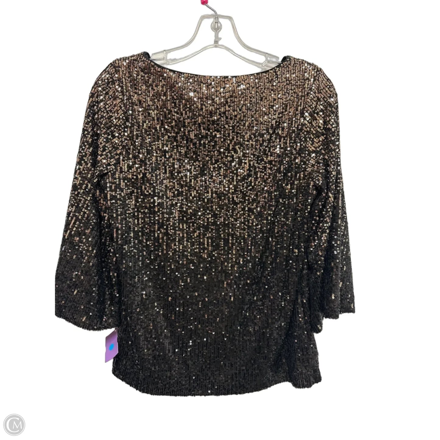 Blouse Long Sleeve By Chicos In Black & Gold, Size: S