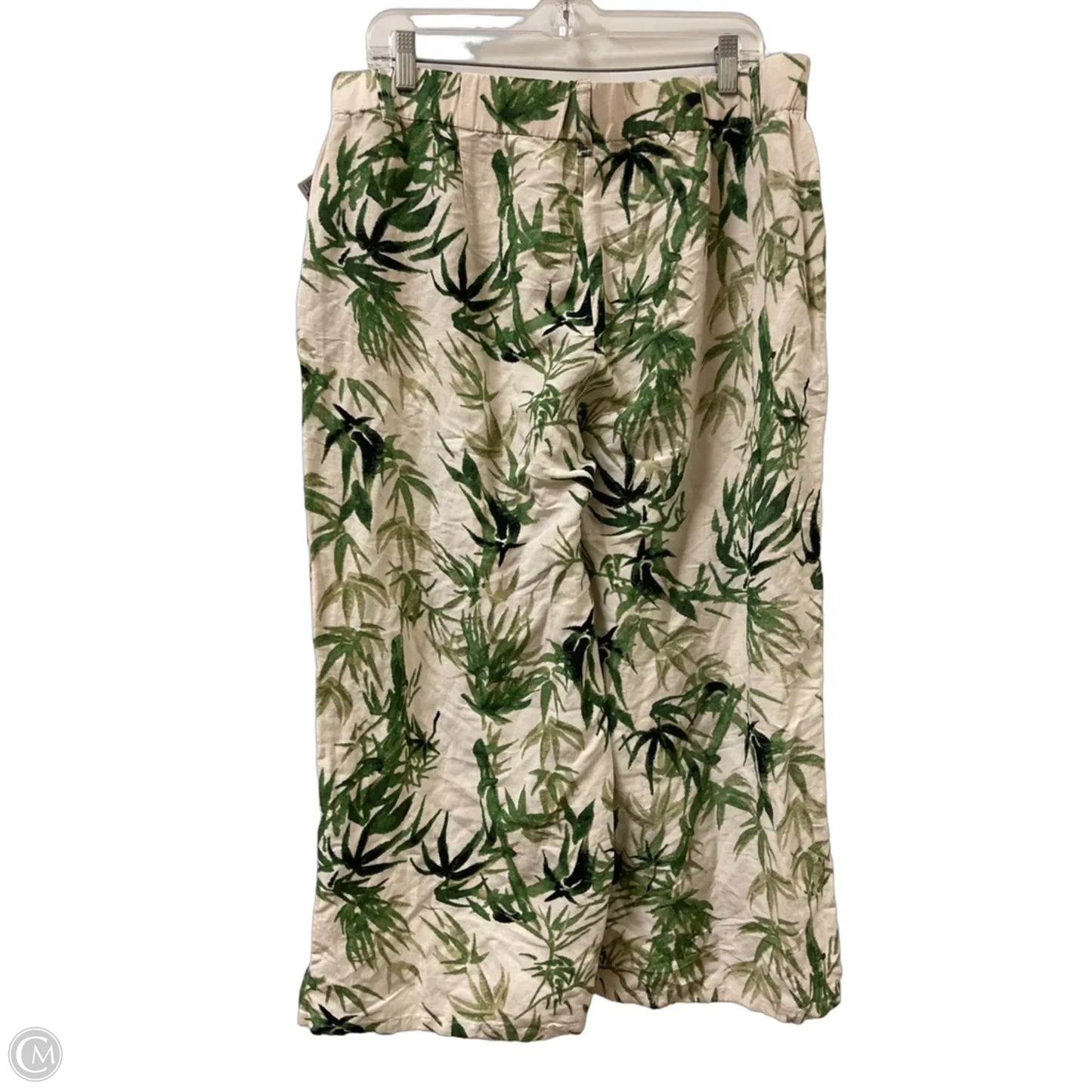 Pants Wide Leg By J. Jill In Cream & Green, Size: Lp