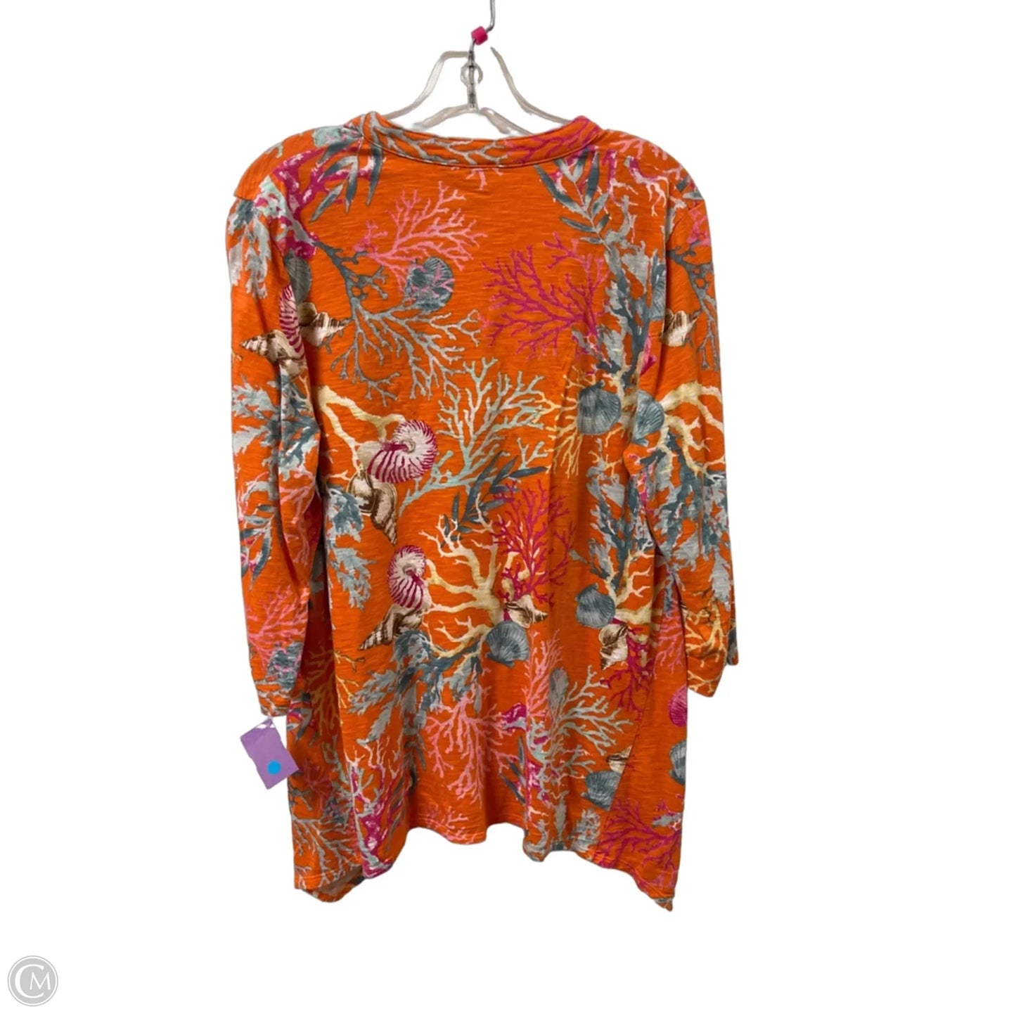 Top Long Sleeve By Chicos In Orange, Size: L