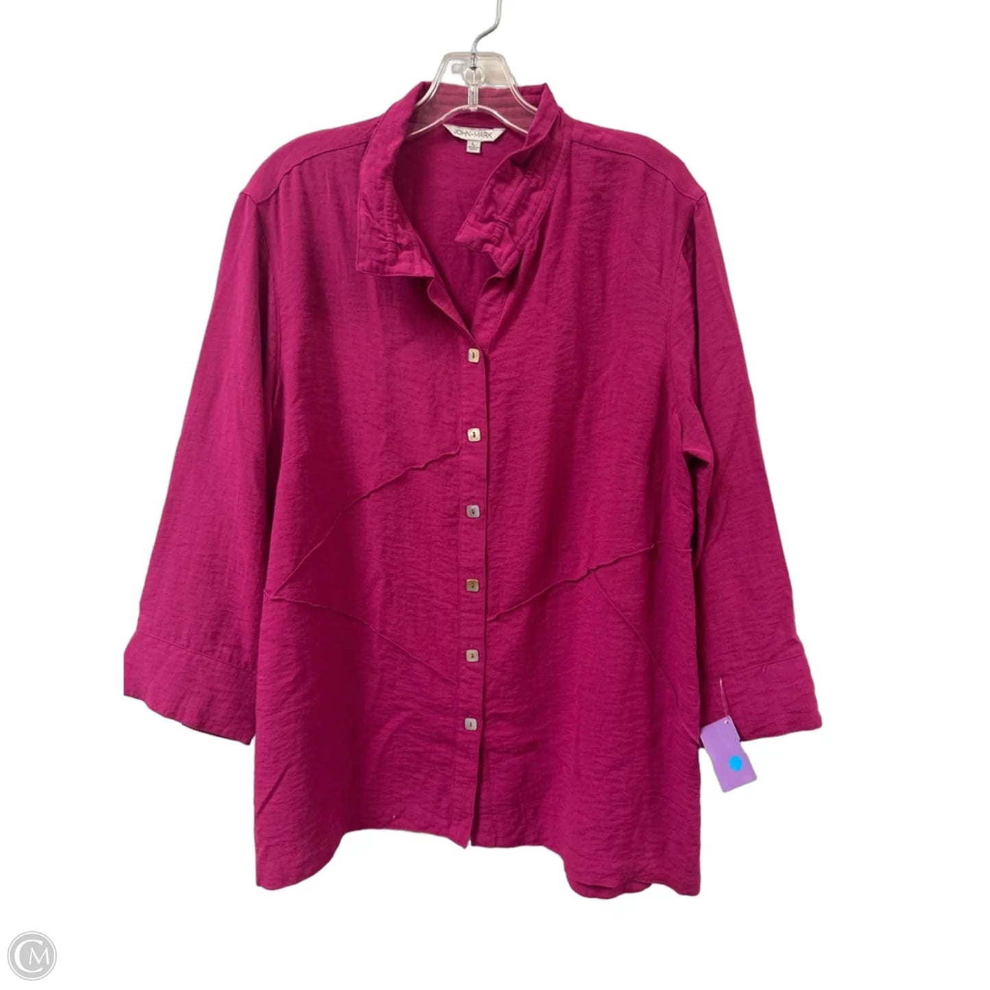 Top Long Sleeve By John Mark In Purple, Size: L