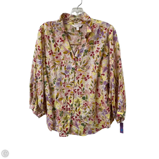 Blouse Long Sleeve By Lc Lauren Conrad In Pink, Size: 2x