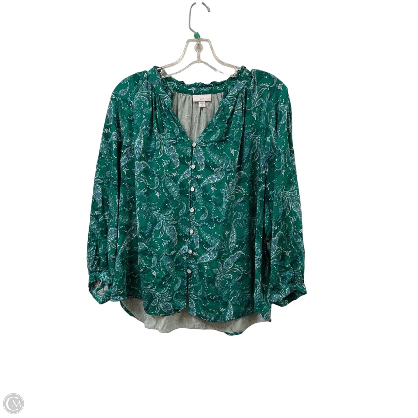 Top Long Sleeve By J. Jill In Green, Size: Mp