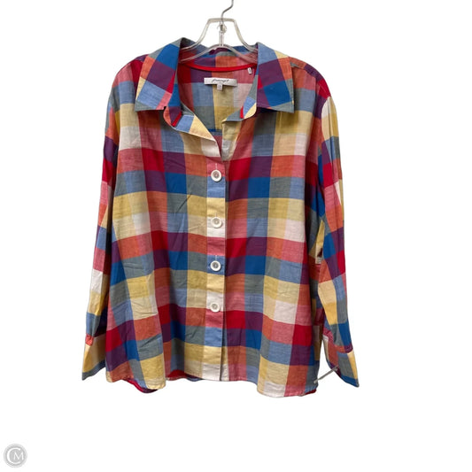 Blouse Long Sleeve By Foxcroft In Multi-colored, Size: 3x