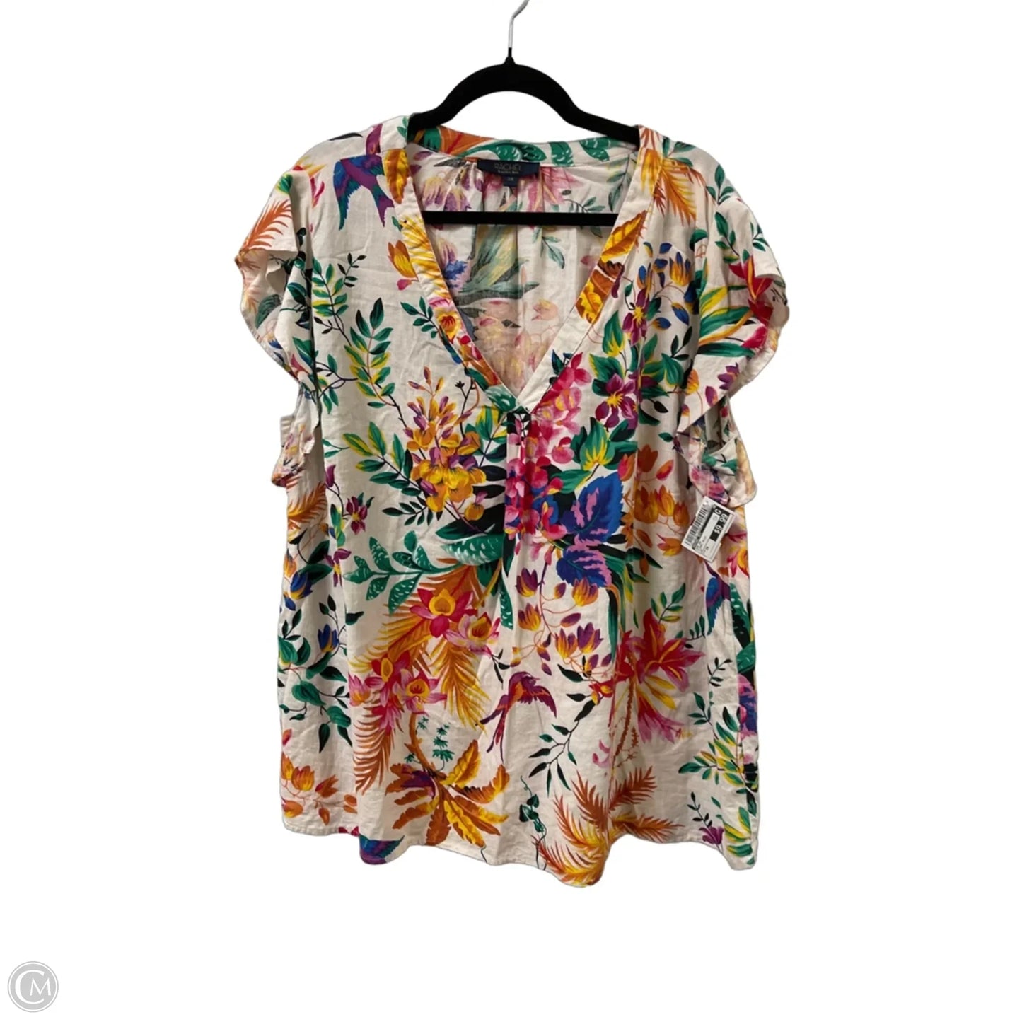 Top Short Sleeve By Rachel Roy In Floral Print, Size: 3x