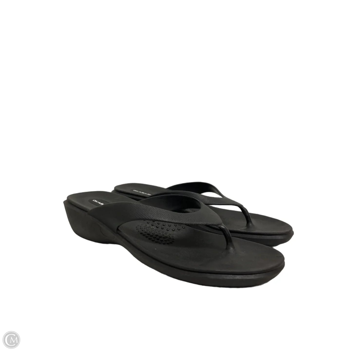 Sandals Flats By Clothes Mentor In Black, Size: 9.5