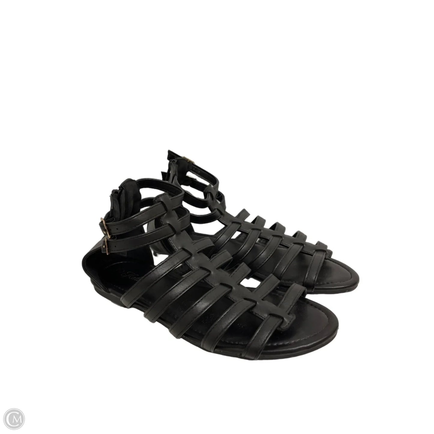Sandals Flats By Clothes Mentor In Black, Size: 10