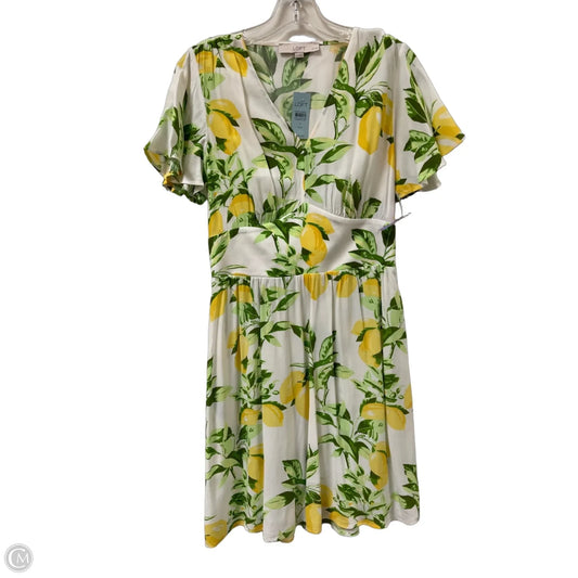 Dress Party Short By Loft In Green & Yellow, Size: Sp