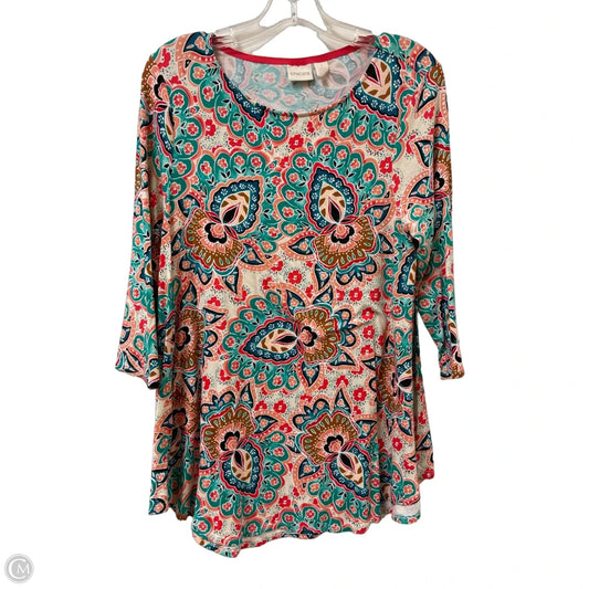 Tunic Long Sleeve By Chicos In Multi-colored, Size: M