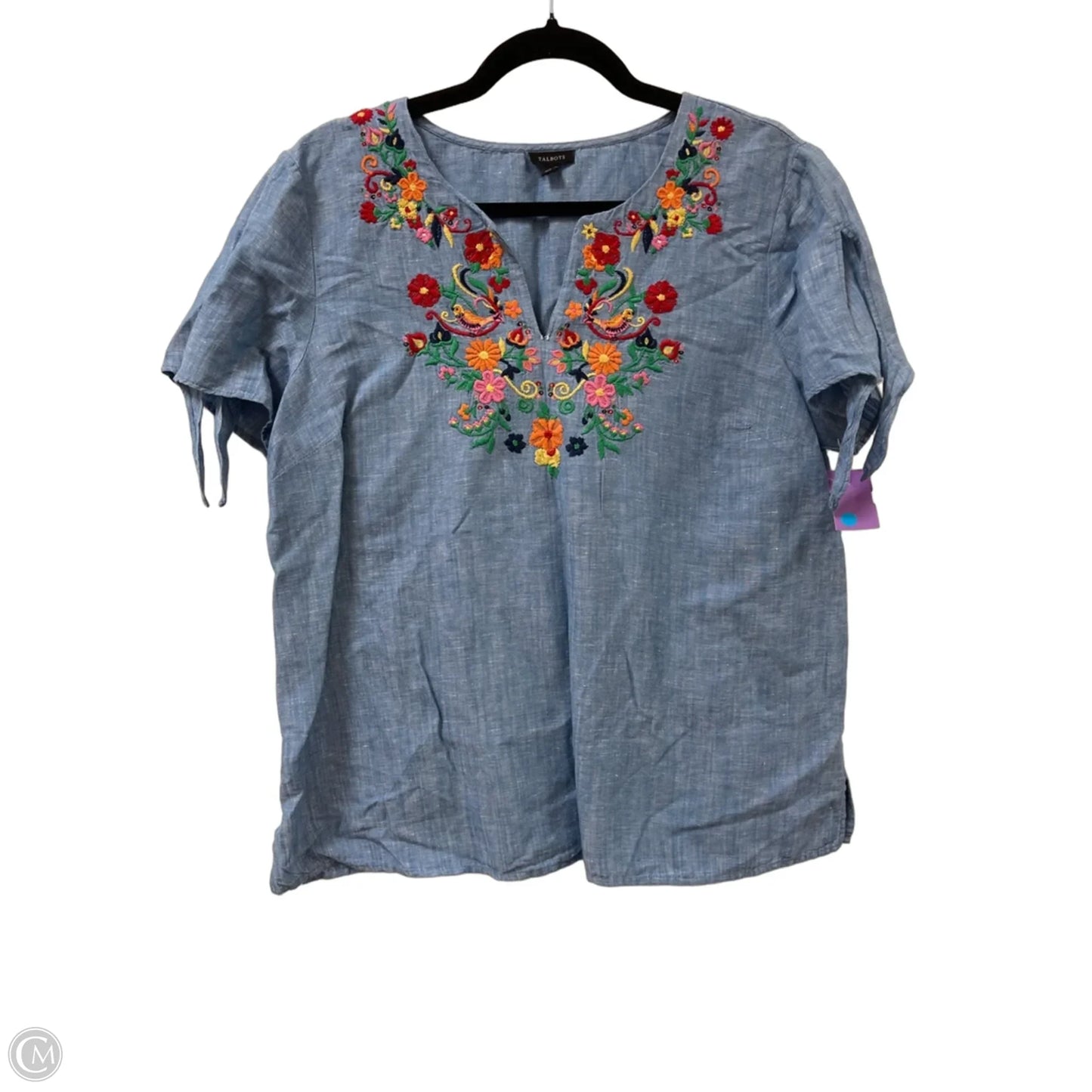 Top Short Sleeve By Talbots In Blue, Size: L