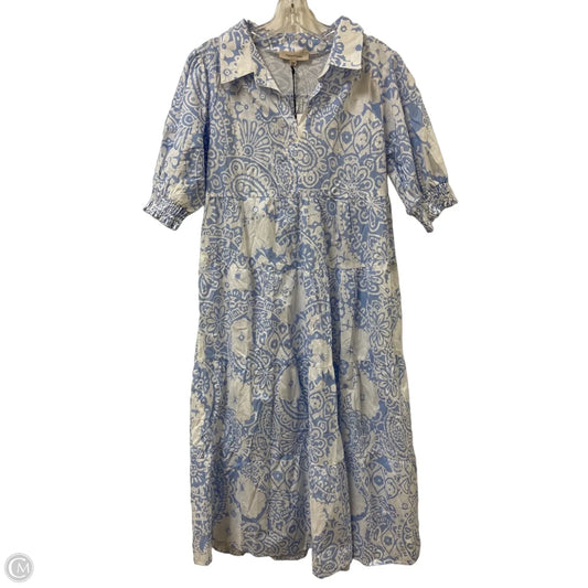 Dress Casual Maxi By Clothes Mentor In Blue & Cream, Size: M