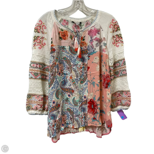 Blouse Long Sleeve By John Mark In Multi-colored, Size: M