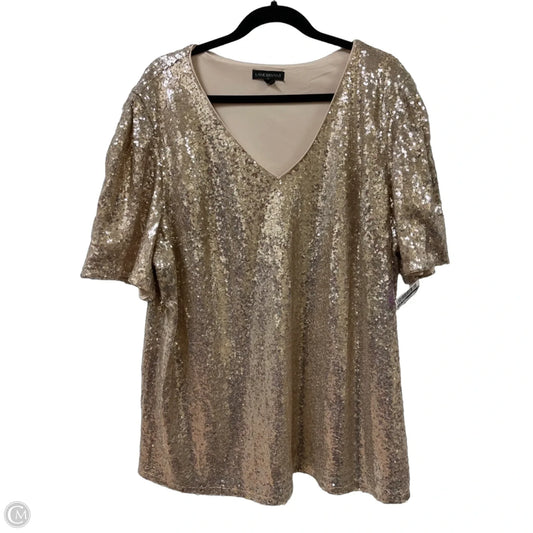 Blouse Short Sleeve By Lane Bryant In Gold, Size: 3x