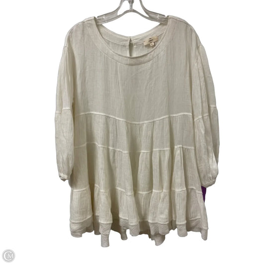 Tunic Long Sleeve By Entro In Cream, Size: S