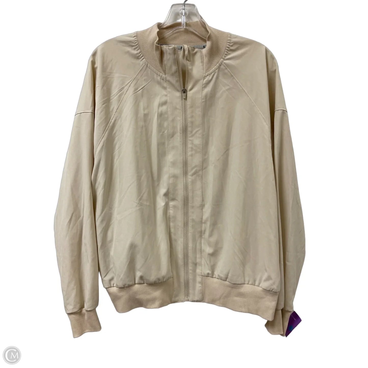 Athletic Jacket By Zelos In Cream, Size: M