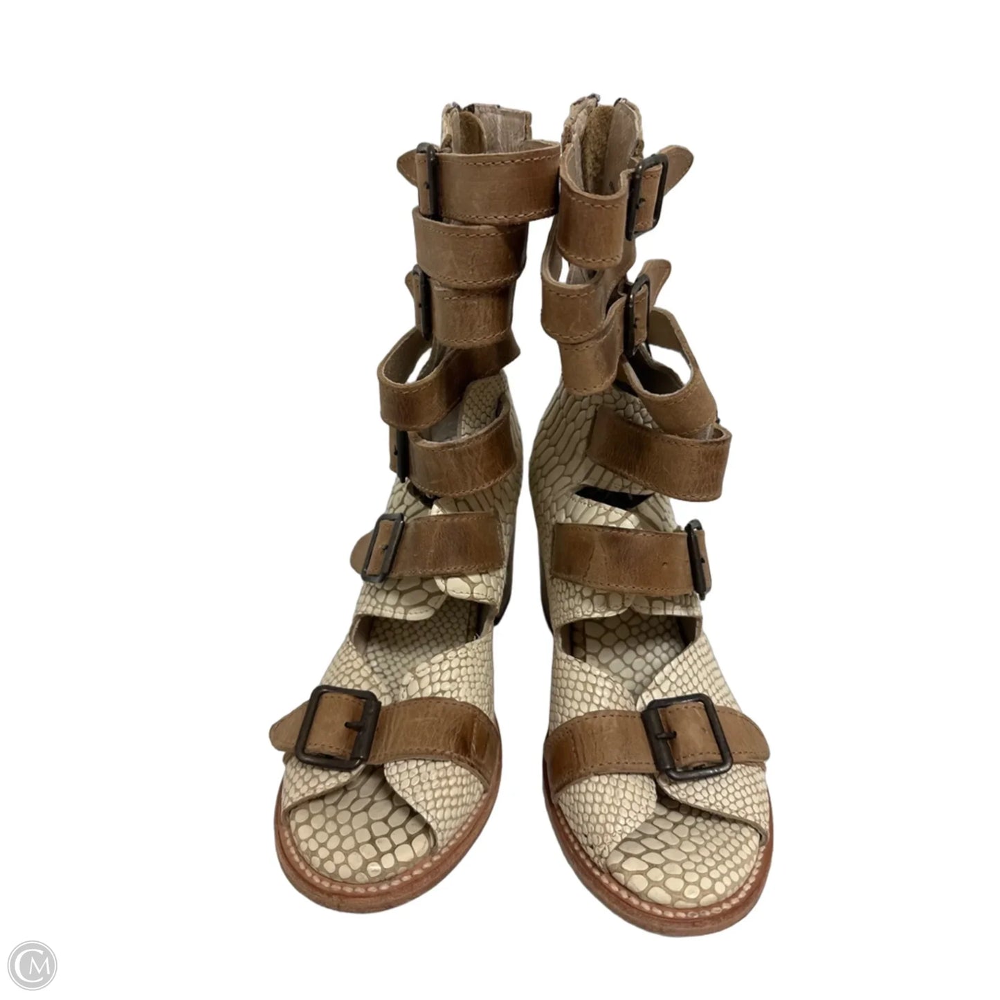 Boots Ankle Heels By Freebird In Cream, Size: 8
