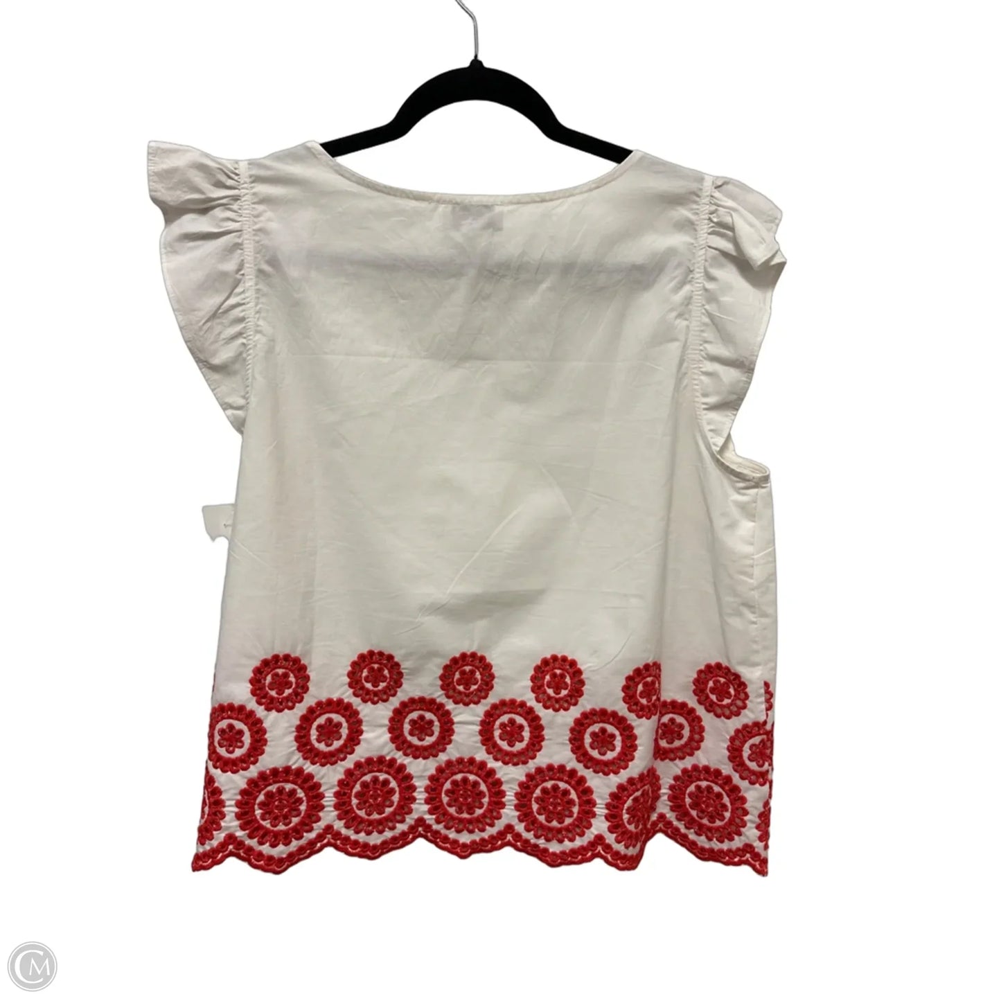 Blouse Sleeveless By Cece In White, Size: L