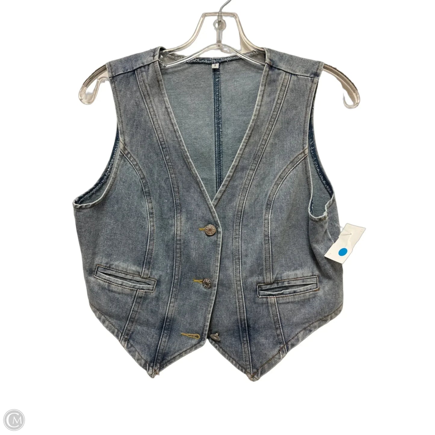 Vest Other By Clothes Mentor In Blue Denim, Size: S