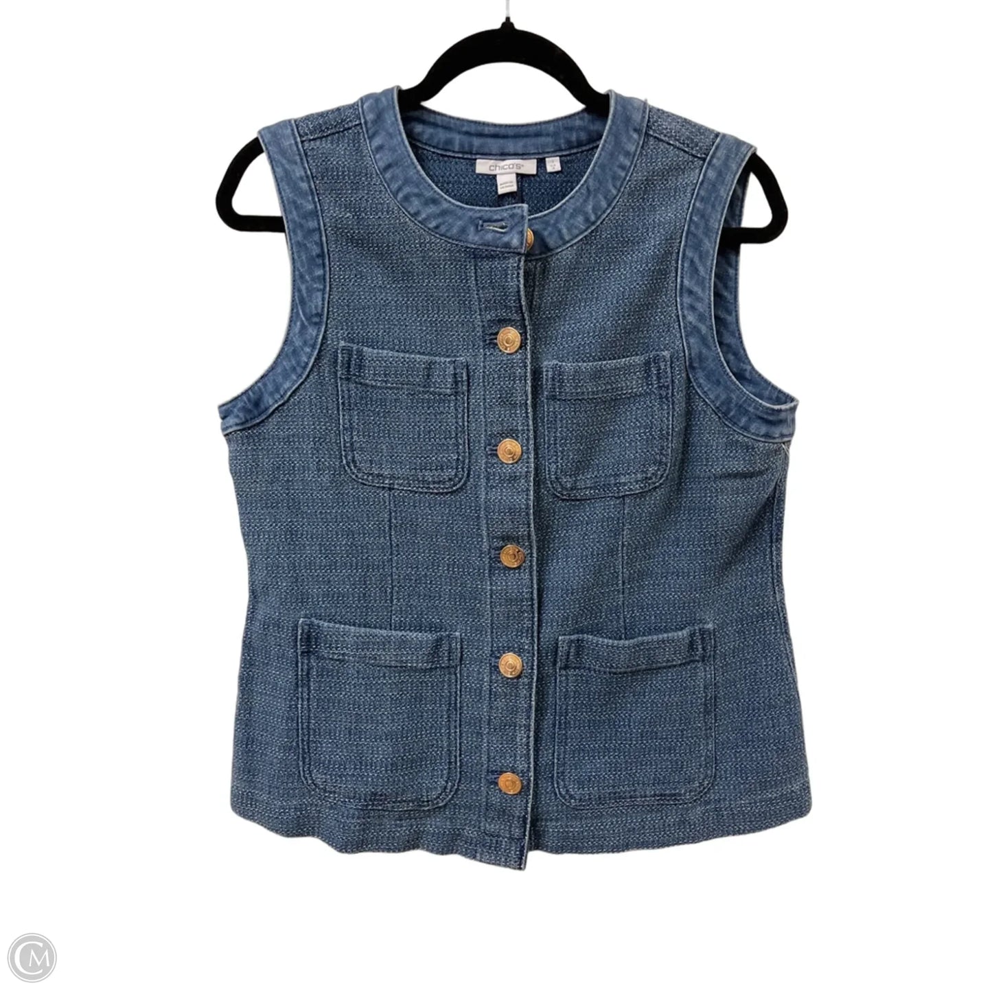 Vest Other By Chicos In Blue Denim, Size: M