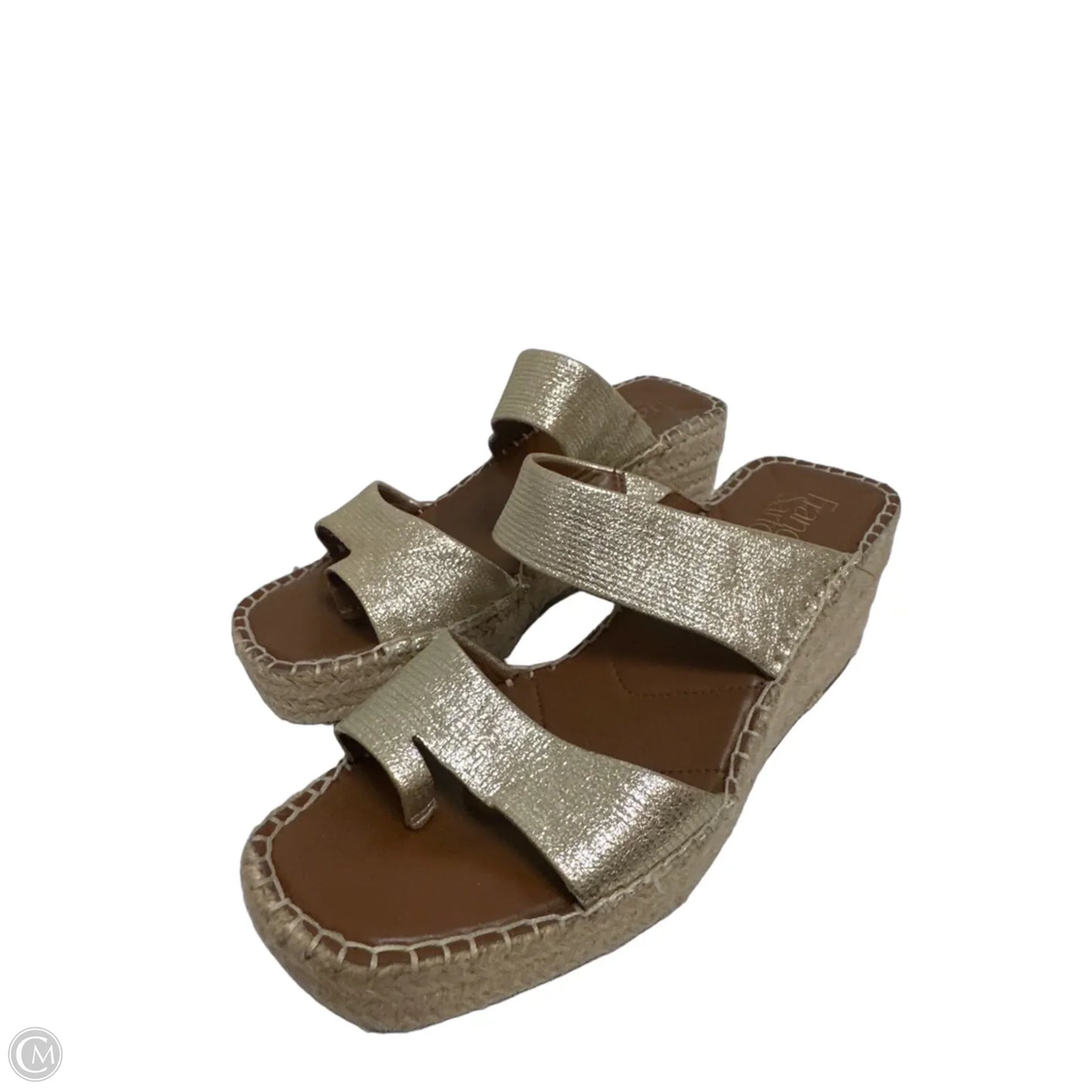 Sandals Heels Wedge By Franco Sarto In Gold, Size: 9.5