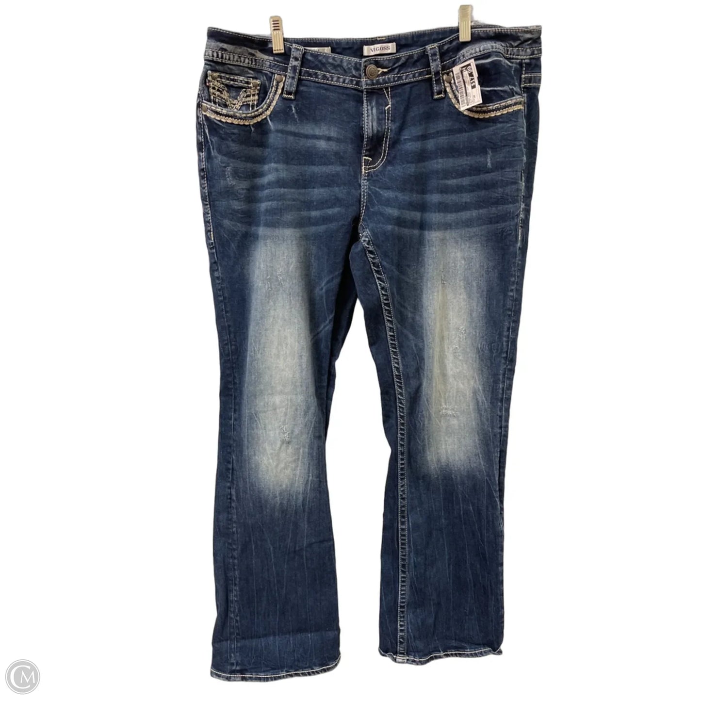 Jeans Boot Cut By Vigoss In Blue Denim, Size: 20