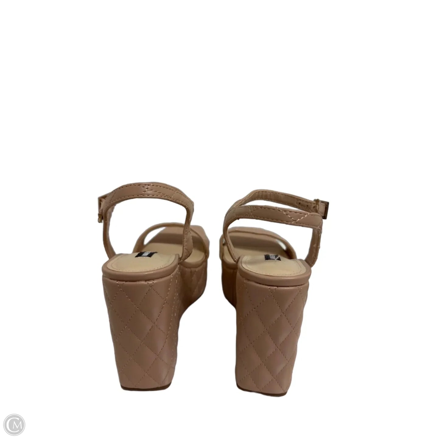 Sandals Heels Wedge By Nine West In Tan, Size: 6.5
