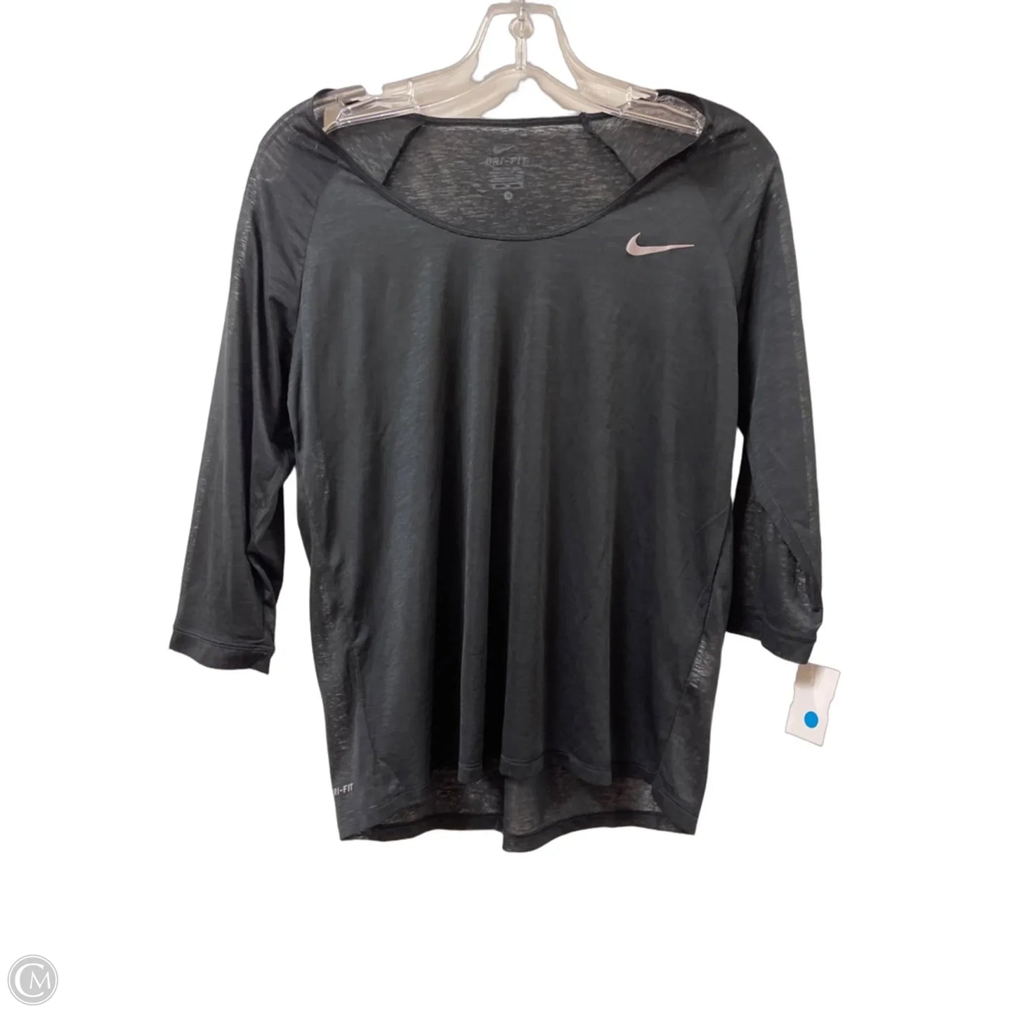 Athletic Top Long Sleeve Crewneck By Nike In Black, Size: M
