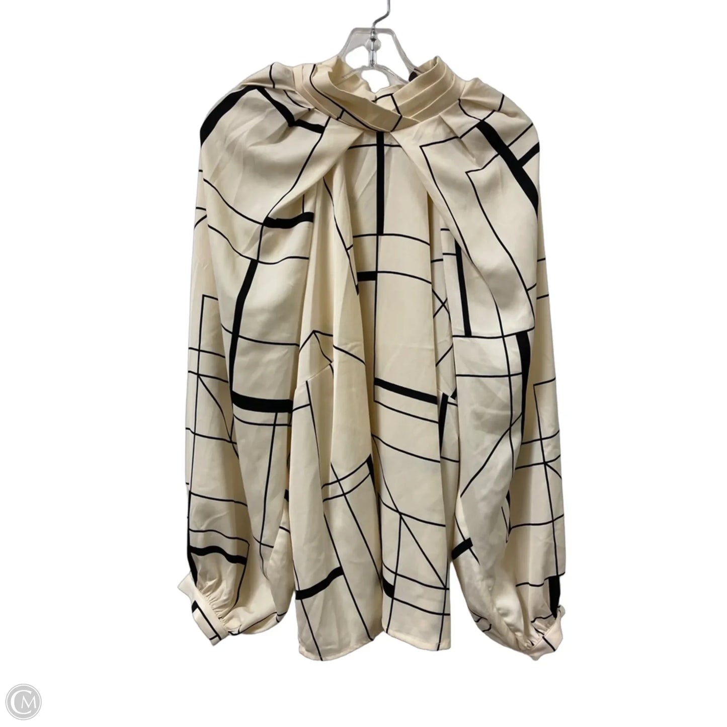 Blouse Long Sleeve By Eloquii In Cream, Size: 2x