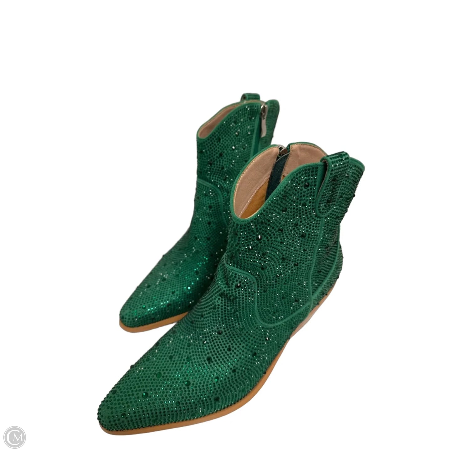 Boots Ankle Heels By Clothes Mentor In Green, Size: 8.5