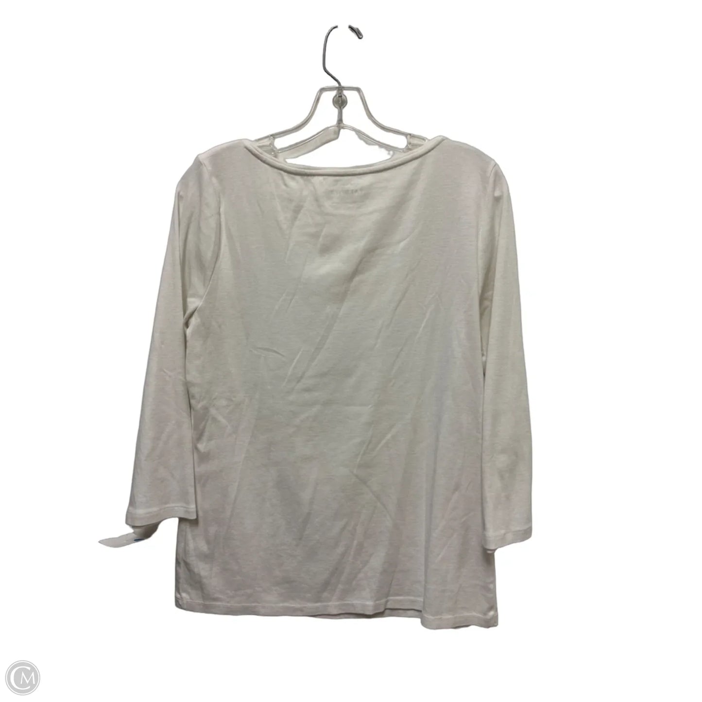 Top Long Sleeve Basic By Talbots In White, Size: L